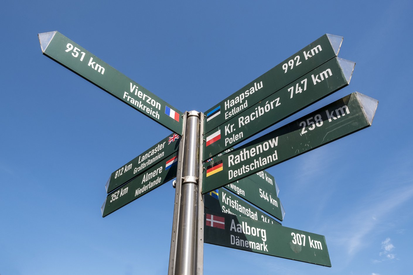 Wegweiser Schiffbrückenplatz Rendsburg